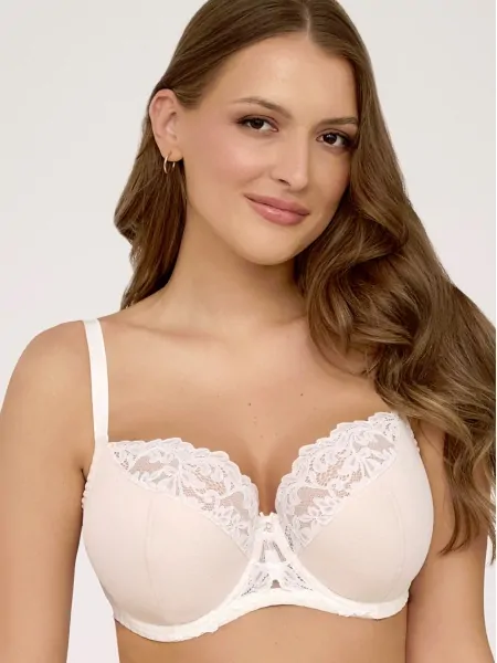 Бюстгальтер Ava 2236 Creamy Beige - напівущільнений кремово-бежевий з мереживом