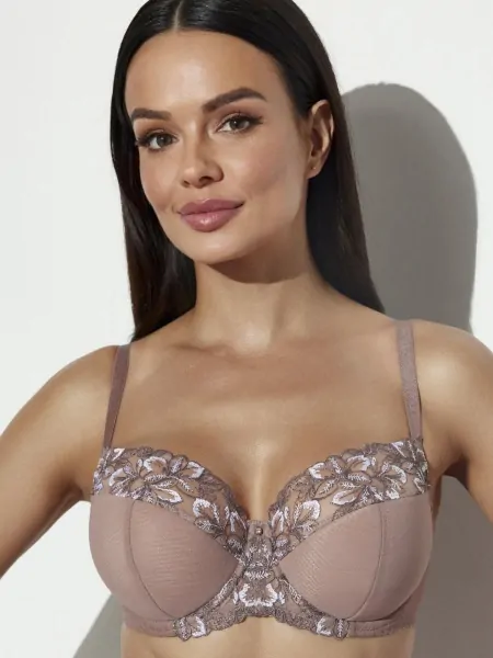 Бюстгальтер Ava 2273 Mocha Mousse з напівм’якими чашечками та вишивкою