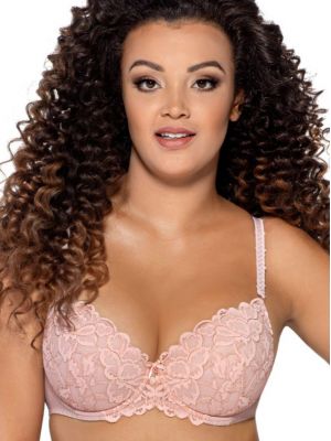Push-up lace bra with removable pads Ava 1990 Powdery Pink