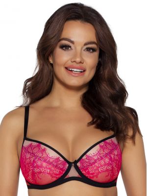 Push-up bra with pink lace Ava 2031 Pink