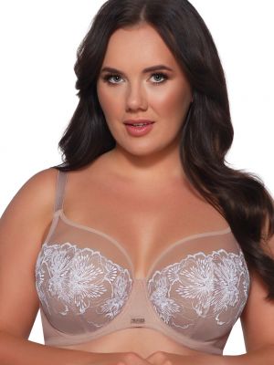 Soft Beige Bra with Luxurious Embroidery Ava 2080 Ancient Rose