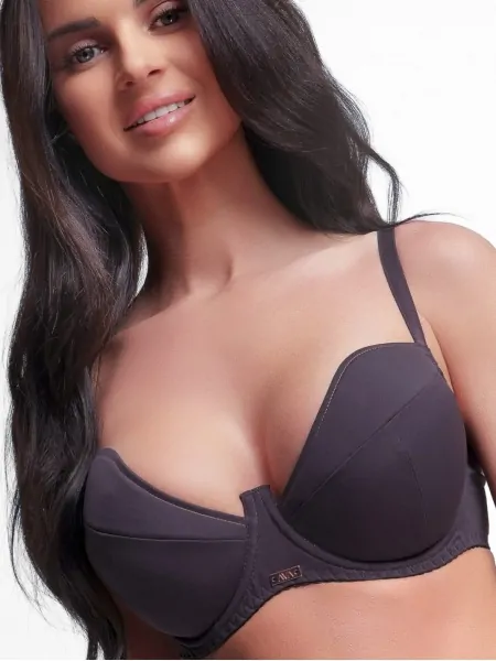 Ava 2267 Cold Espresso Push-Up Bra - Exotic Butterfly Wing Design in Coffee Color