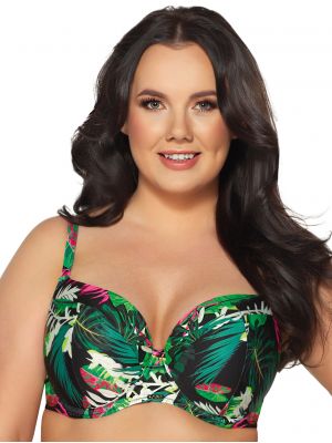 Ava SK 201 Tropical Island Padded Bra / Swimsuit Top with Vibrant Tropical Pattern