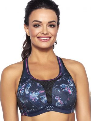 Padded sports big sizes bra top with moisture-wicking mesh lining Ava Active Dina Maxi