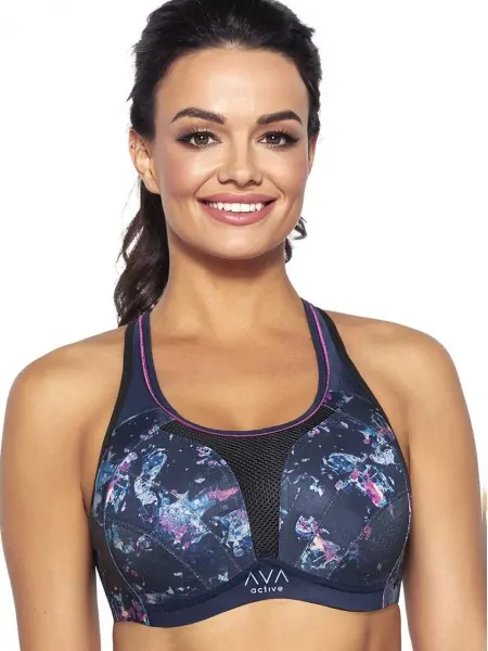 Padded sports big sizes bra top with moisture-wicking mesh lining Ava Active Dina Maxi