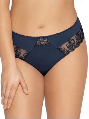Brazilian panties with embroidery Ava 1921/B Navy Blue