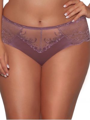 Women's High Waist Microfiber and Lace Slip Panties Ava 1030 Orchid