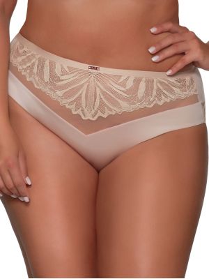 Women's Beige Lace Midi Panties Ava 2107