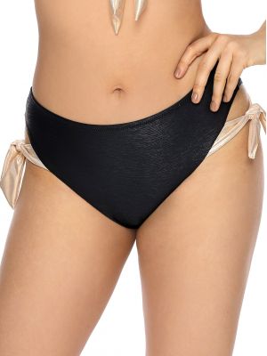 Bottoms of women's bikini with gold drawstrings on the sides Ava SF 148/10 Black