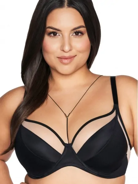 М'який бюстгальтер з тонким декоративним чокером Ava 2136 Black Maxi