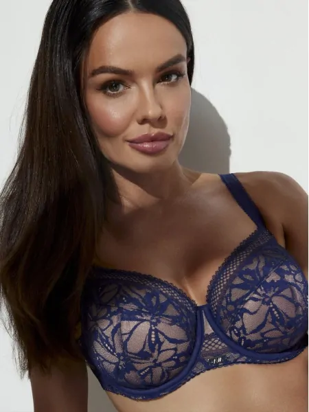Напівм'який бюстгальтер Ava 2284 Navy Blue з мереживом