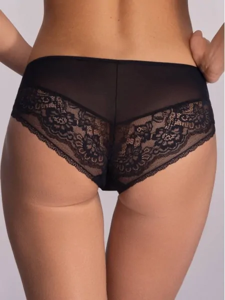 Women's slip-on panties with floral lace inserts Ava Venus 1824/1