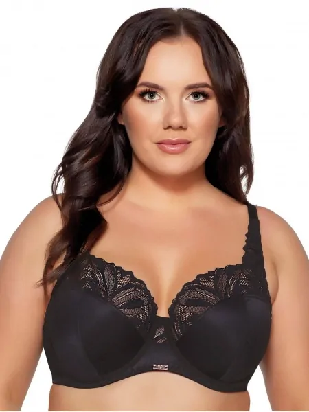 Comfortable Black Lace Full Coverage Bra Ava 2106 Maxi
