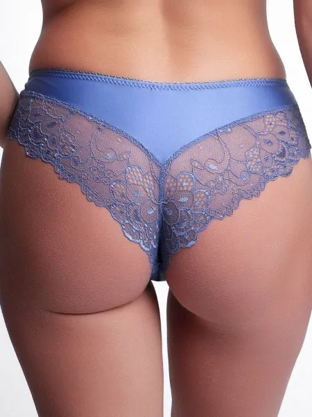 Жіночі трусики бразиліану Ava 2302/B Denim - мереживні в делікатному блакитному кольорі