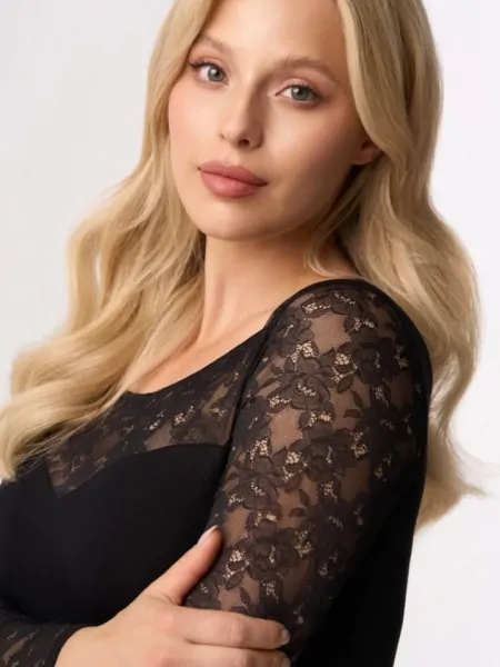 Long-Sleeve Lace Blouse Babell Meredith