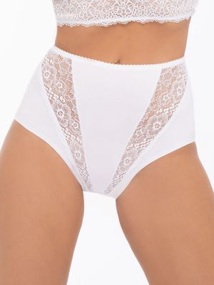 Women's cotton slip-on panties with a high waist and lace Babell BBL174