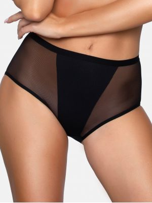 Elegant women's slip panties with a high waist and mesh inserts Babell BBL177