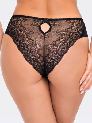 Elegant women's black slip panties with lace back Babell BBL195