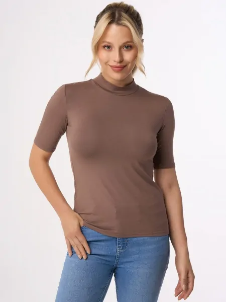 Women's Silky Viscose Collared Short Sleeve Blouse Babell Layla
