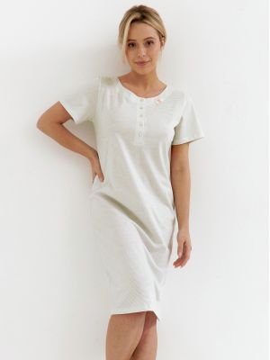 text_img_altWomen's Delicate Light Green Striped Soft Premium Cotton Nightie Cana 235text_img_after1
