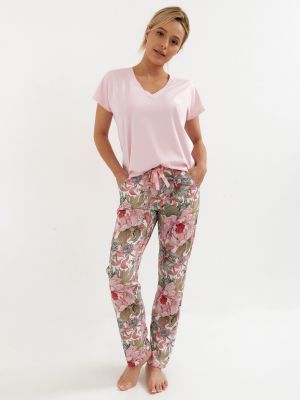 На картинке изображено - Женская пижама / домашний комплект из высококачественного мягкого хлопка нежной расцветки Cana 262 | фото 1