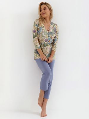Women's Soft Floral Print Button-Front Pajama Set Cana 264