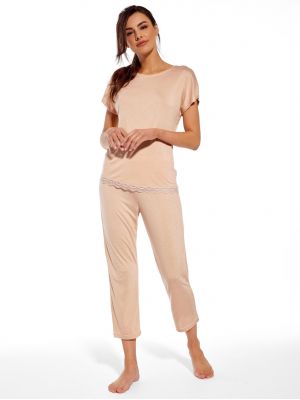 text_img_altWomen's Delicate Peach Beige Soft Modal Pajamas Cornette 624/292 Cynthiatext_img_after1