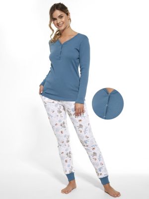 Women's cotton pajamas / home set with press studs Cornette 723/300 Lucy