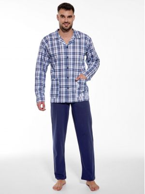 На картинке изображено - Классическая мужская пижама с рубашкой на пуговицах Cornette 114 Big Spring 2024 | фото 1