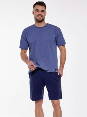 На картинці зображено - Чоловіча бавовняна піжама / домашній комплект: меланжева футболка та шорти з кишенями Cornette High Peak 925/162 | фото 1
