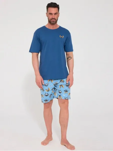Cornette 326/325 Bat 4 Men's Pajama Set - Fun Bat Print on the Shorts