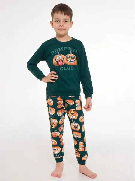 Cornette 593/187 Pumpkin Club Boys' Pajama Set, Sizes 98-128 - Fun Pumpkin Print
