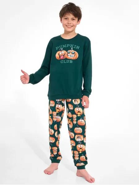 Cornette 551/58 Pumpkin Club Boys' Pajama Set, Sizes 164-182 - Fun Pumpkin Print