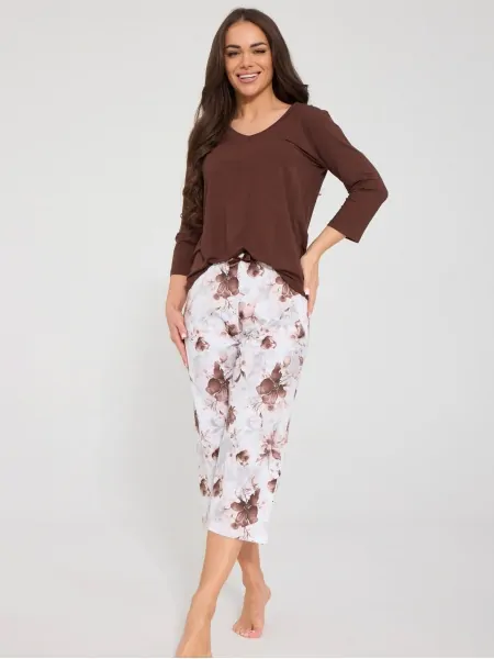 Cornette Colette 659/503 Women's Pyjama Set with Modal, Lace and 7/8 Trousers