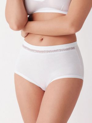 text_img_altWomen's High Waist Cotton Briefs with Lace Trim 2-Pack One Color Cotonella GD169 Maxitext_img_after1