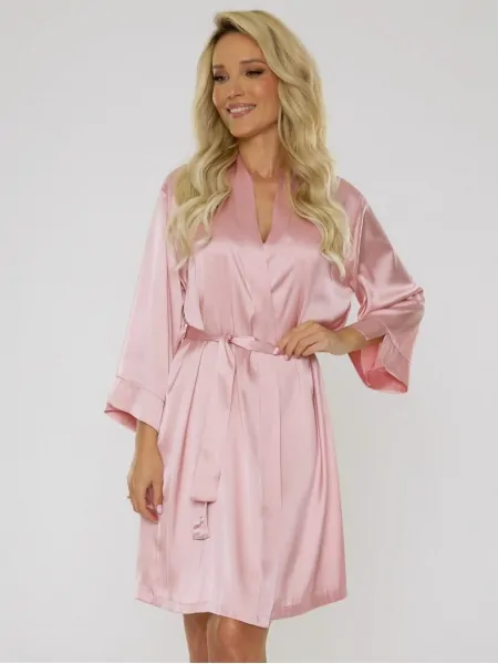 Women's Short Airy Satin Robe De Lafense Cordelia 757