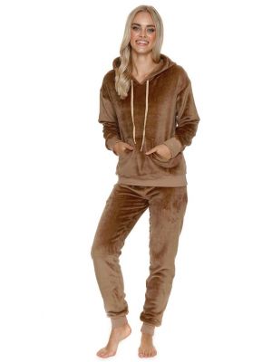 Women's warm plush pajamas / tracksuit with hood Doctor Nap DRS 4549