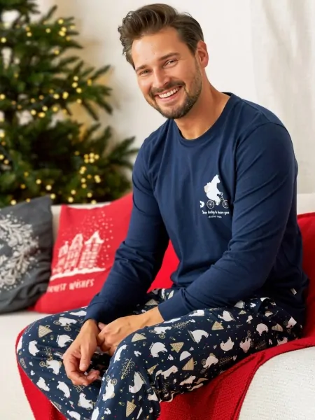text_img_alt Cotton Christmas Pattern Pajama Set Doctor Nap PMB 5263 J/24text_img_after1