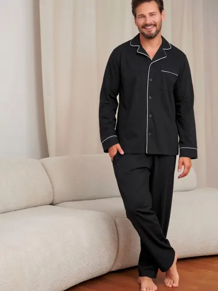 text_img_altDoctor Nap PMB 7528 Big Men's Pyjama Set – Button-Front Top and Trousers with Pocketstext_img_after1