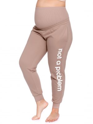 Женские домашние бежевые штаны для беременных Doctor Nap 4238