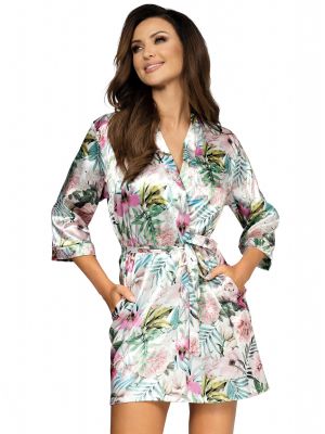 Women's satin robe with 3/4 sleeves Donna Katie