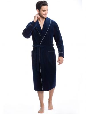 Men's long velor bathrobe Dorota FR-063