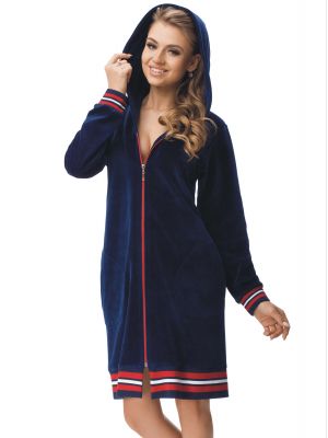 Женский мягкий велюровый халат на молнии Dorota FR-239