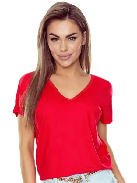 Free cut blouse with V-neck Eldar Miriam Plus