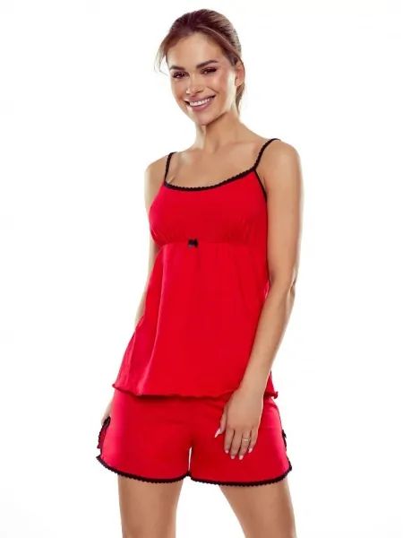Women's pajamas/lounge set made of viscose: T-shirt with thin straps and short shorts Eldar Albina