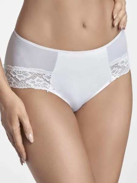 На картинці зображено - Жіночі трусики сліп з мікросіткою і мереживом Ewana 029 | фото 1