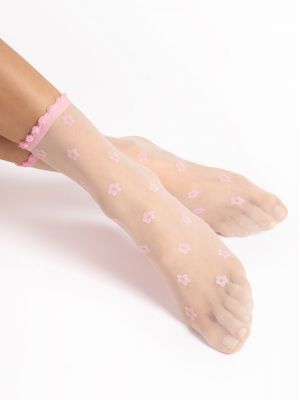 Women's socks with a spring-summer delicate pattern Fiore April 15 DEN