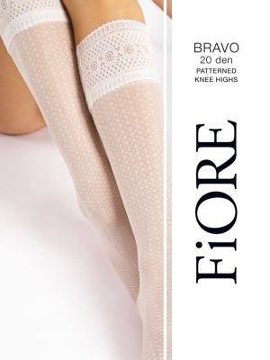 text_img_altWomen's knee socks with an elegant lace pattern Fiore Bravo 20 DENtext_img_after1