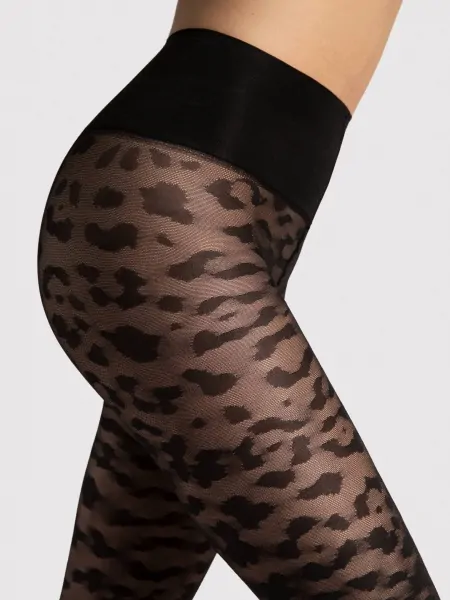Women's tights with animal print and shaping wide waistband Fiore Echo 30 den