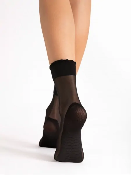 Women's socks with wavy frilled top and massaging sole effect Fiore Pico Massage 20 den Women's socks with wavy frilled top and massaging sole effect Fiore Pico Massage 20 den